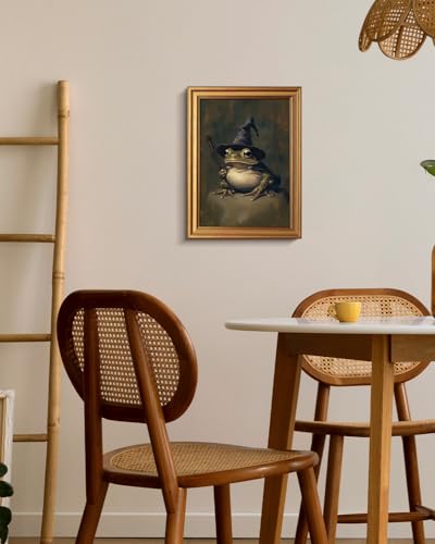 Image of VIYYIEA Vintage Gold Framed Wall Art for Living Room,【Wizard Frog】-(16L x 12W)