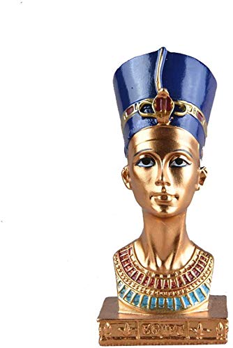 Matedepreso Ancient Egyptian Pharaoh Queen Statue Small Head and Bust Resin Statue Figurine Sculpture Home Decor Crafts