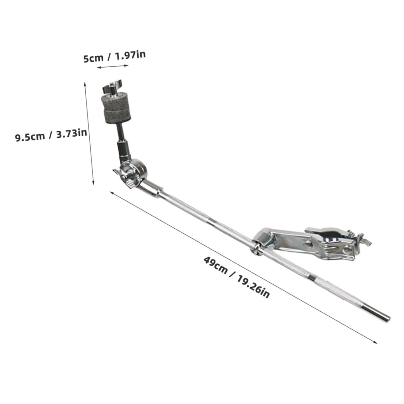 Yardwe Support de Cymbale, Accessoire de Bras Extensible en Acier Inoxydable, Fixation Facile pour Perche de Pied de Cymbale, Usage en Accessoires D’Instruments