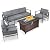 FYRICKYLINOO Aluminum Patio Furniture Set, 3 Piece Grey Cast Aluminum Modern Outdoor Conversation Couch Set All-Weather Metal Patio Sectional Sofa Club Chair Furniture, Gray (Table Not Included)