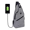 flintronic Slingtas, borsttas met USB-oplaadpoort, lichtgewicht crossbody voor heren en dames, voor wandelen, fietsen, reizen