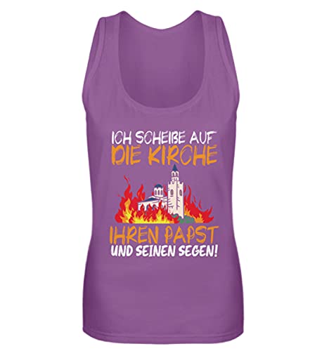 Débardeur lilas femme Ich scheiße auf die l'église haut été