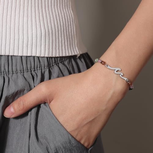 Image of TONY & SANDY Friend Gifts for Women, Unique Birthday Gifts for Women, Sister Gift from Sister, Wave Bracelet, Christmas Stocking Stuffers for Woman Female, Bestie Friendship Bracelets