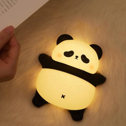 Image of One94Store Rechargeable Silicone Lazy Panda Night Light for Kids | 7-Color LED Changing Lamp | Adorable Room Decor & Gift for Toddlers, Teens & Valentine's Day | Soft BPA-Free Nightlight | Multicolor