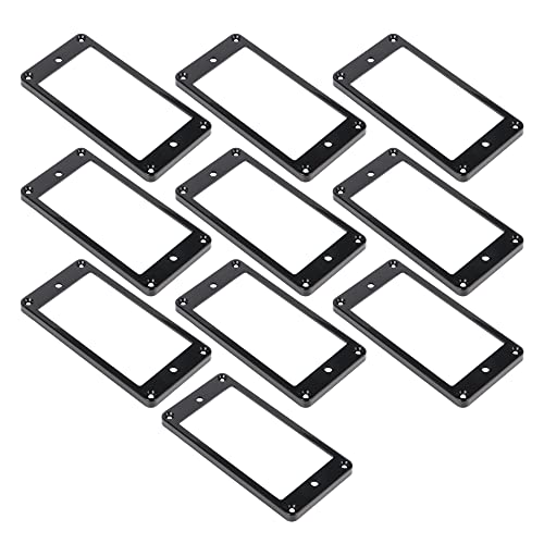 Yibuy 10pcs ハムバッカーピックアップフレーム マウントリング 取り付け エレキギター用 交換 プラスチック製 ブラック