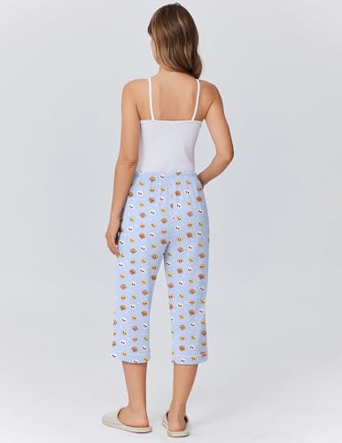 Image of Ekouaer Womens Pajamas Pants Capri Pj Bottoms with Pockets Sleep Pants | Comfy Drawstring Printed Soft Lounge Pants for Home, Daliy Wear