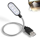 Lumière blanche douce, non éblouissante : la lumière USB dispose de 4 perles LED haute luminosité intégrées, offrant une lumière blanche stable avec une luminosité modérée, éclairant efficacement le clavier, les livres ou la zone de travail tout en réduisant la fatigue oculaire.