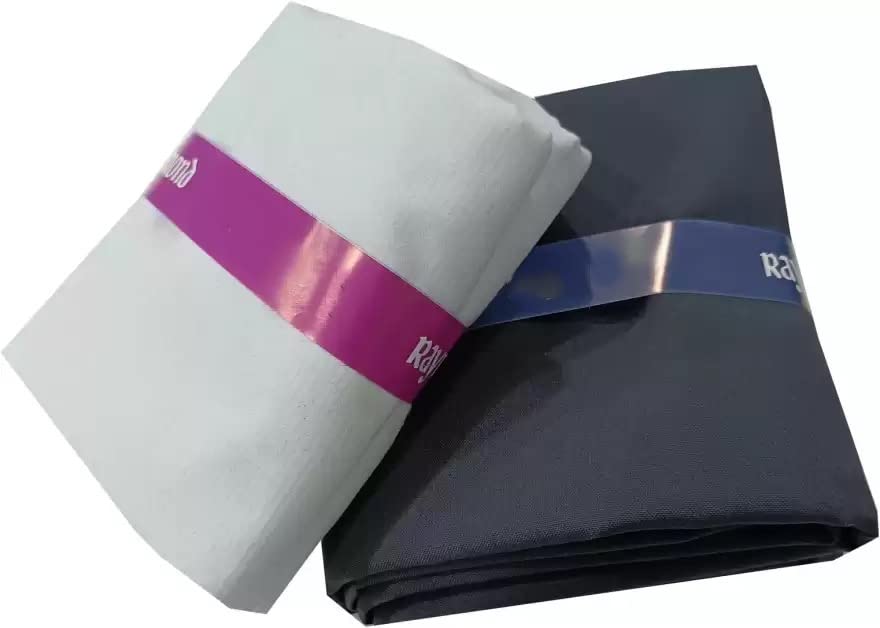 raymond Trouser -Shirt Fabric Combo Box (Unstitched, All Weather Fabric) (WHITE SHIRT +BLUE PANT)-picture-16