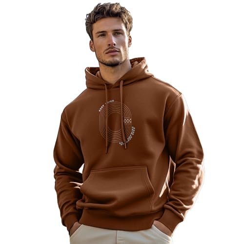 Image of Nobero Printed Hoodies for Man | 280 GSM Rich Cotton Fleece Hooded Full Sleeve Sweatshirt for Man | Stylish Casual Wear Winter Hoodies for Men