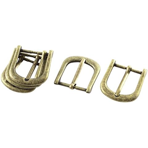 sourcing map 34 zweikabelig Vintage Style Single Zinken Hufeisen Schnalle Bronze Ton 5 x de Cover
