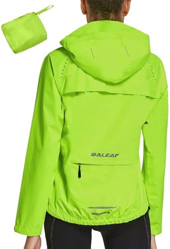 baleaf Fahrradjacke Damen Regenjacke Wasserdicht Atmungsaktiv Wanderjacke Windbreaker Sommerjacke Outdoor Jacken Leichte Windjacke Trekking Regenjacke Radjacke