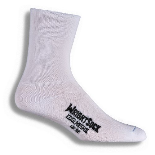 Wrightsock Coolmesh II Crew Running Socks - 2 Pack, White, Large