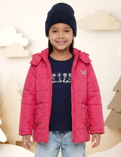 Image of Amazon Brand - Symbol Girls Girls Quilted Winter Jacket with Detachable Hood | Age 2-12 Years
