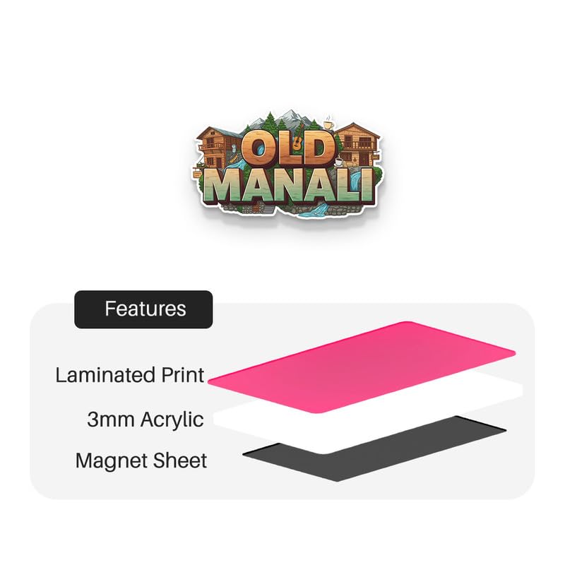 Image of Old Manali Fridge Magnets, Glossy Finish, Stylish Magnet for Fridge, Wardrobe & Metal Surfaces