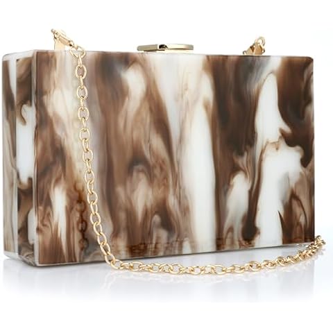 Simcat Acrylic Handbags for Women Marbling Evening Purses Elegant Party Clutch Crossbody Bag for Lady Evening Prom Banquet Cover