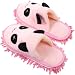 LAPYAPPE Wischmopp Hausschuhe zum Bodenwischen Waschbare Chenille Pantoffeln mit Rutschfester Sohle zum Reinigen von Badezimmer und Fenstern 1 Paar Rosa