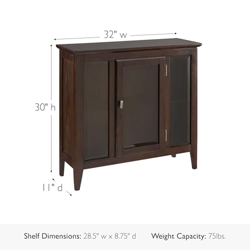 Image of Leick Home Ryan Curio Cabinet, 30 inch, Chocolate Oak