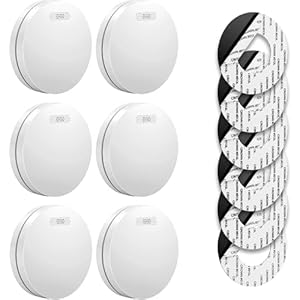 SAVS SM11 Rauchmelder 6er-Pack – 10 Jahre Batterie – Extra dünnes Design – Kein LED-Licht – Montage ohne Bohren – Entspricht europäischer Norm – Feuermelder