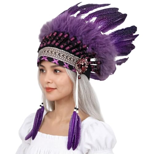 Diadema étnica brillante y ajustable con colores arcoíris para adultos