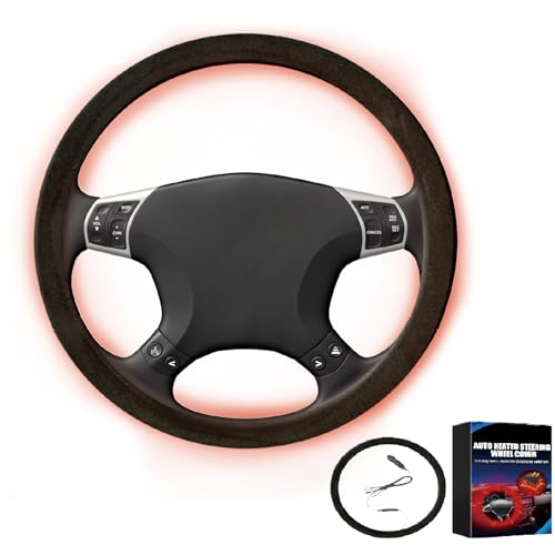 Lenkradbezug Winter Warm Beheizbare Lenkradhülle 12V Universal Auto Heizung Winter 4.515.5 Zoll Lenkradheizung Auto lenkrads Heizung Mit USB Anschluss Für Schnell Erwärmender PKW LKW SUV