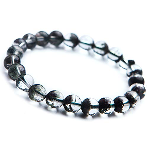 Bracelet en quartz fantôme vert naturel véritable 8mm | Qualité gemme rare YCTTKDD