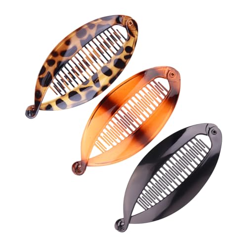Pinza para el pelo de plátano, 3 piezas de dientes anchos con características clásicas, accesorio de clip para el pelo para mujeres y niñas con detalles elegantes, estilo de novia y eventos para bodas