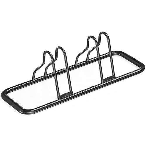 Simple Houseware 2 Bike Bicycle Floor Parking Adjustable Storage Stand, Black