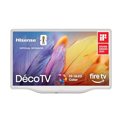 Hisense 32-Inch S5 DécoTV Series QLED FHD Smart Fire TV (32S5QF, 2025 Model) - Versatile Fit, Hi-QLED Color, Art-Inspired Design, Fluid Central Stand, DTS Virtual: X, Stream Live TV Without Cable