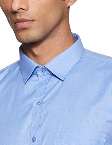 Image of Hang & Wear Men's Plain Regular fit Formal Shirt (MS-06B- Blue 38)