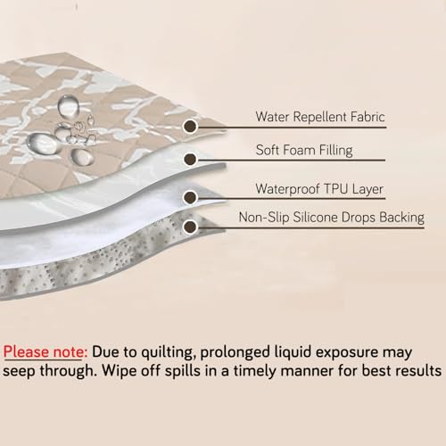 Image of HOKIPO 'Elira Series' Polyester Blend Water Repellent + Waterproof Quilted Sofa Mats | Make Your Own Sofa Cover Set | Length 60cm - Buff Brown Sillehoute Floral (AR-5241-C7)