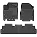 Husky Liners - Weatherbeater | Fits 2022 - 2023 Nissan Pathfinder & Infinity QX60, Front & 2nd Seat Floor Liners - Black, 3 Pc. | 95701