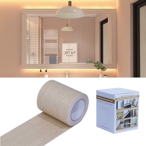 FEILAYS Wood Grain Wallpaper Border Removable PVC Waterproof Peel and