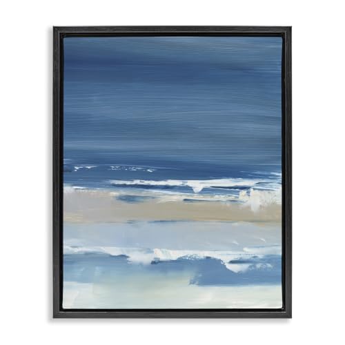 Crashing Waves Shoreline Beach, 25 x 31 Inch Canvas in Floater Frame