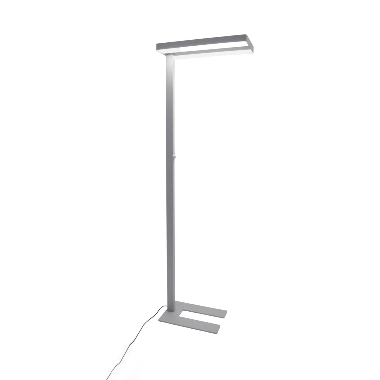 Arcchio Silver, White Floor Lamp Logan Neo Dimmable (Modern) In Silver Made Of Aluminium For E.g. Office & Workroom (2 Light Sources,) From Standard, Uplighter Business Lighting
