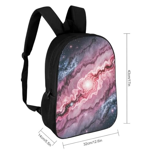 Heavy-Duty 17 Inch Backpack with Side Pockets, Marble Patterned Milky Way Print Durable Backpack Ideal for Travel, And Outdoor Adventures2