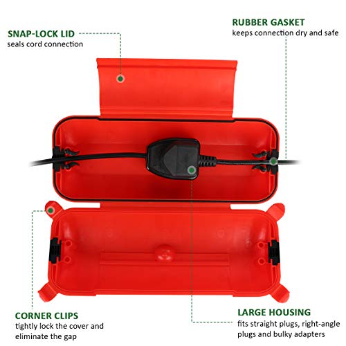Image of Flemoon Outdoor Extension Cord Safety Cover, for Outdoor Outlets