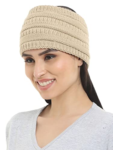 Image of FabSeasons Acrylic Woolen Skull Stretch Headband /Ear Warmer /Cap /Hair Accessory for Women & Girls for Winters