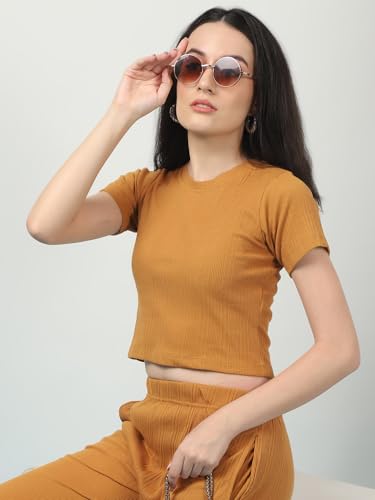 Image of Rigo Cotton Solid Co-ord Set for Women | Round Neck, Slim Fit Tracksuit Co-ords Set for Women | Two Piece Co ord Set | Casual Wear, Beach Wear, Vacation Wear Outfit for Women