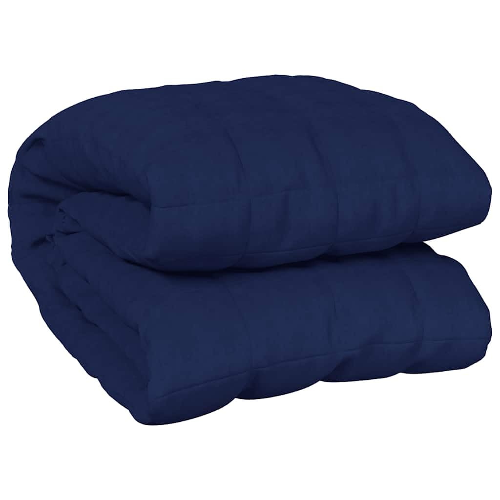 vidaXL Modern Cotton Weighted Blanket - Cooling Breathable Fabric, Even Weight Distribution, Secure Internal Loops, Blue, 155x220 cm — image 1