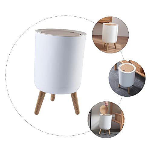 Caneca de basura rectangular blanca para hogar miniatura 3