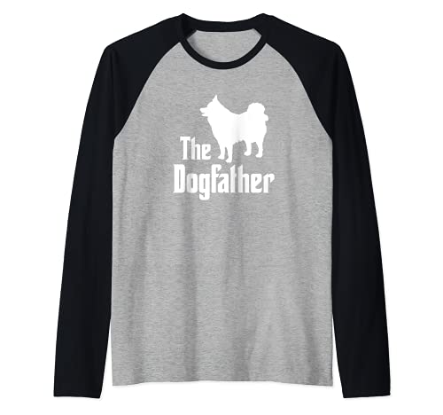 The Dogfather - funny dog gift, funny Icelandic Sheepdog Raglan Baseball Tee, Black