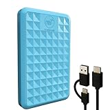 ModusTech Tragbare externe Festplatte, 1 TB, USB 3.0/Typ-C, schlanke High-Speed-HDD für Backup, Speicher, Gaming, kompatibel mit PC, Mac, Laptop, PS4, Xbox, Windows, MacBook, Smart TV (Blau, 1 TB)