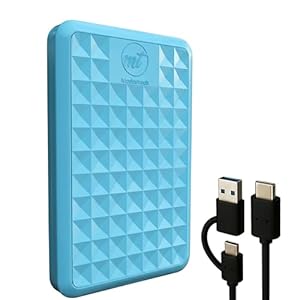 ModusTech Tragbare externe Festplatte, 1 TB, USB 3.0/Typ-C, schlanke High-Speed-HDD für Backup, Speicher, Gaming, kompatibel mit PC, Mac, Laptop, PS4, Xbox, Windows, MacBook, Smart TV (Blau, 1 TB)