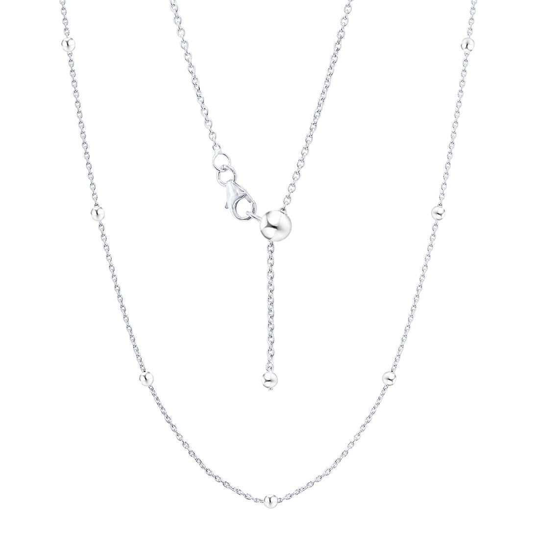 925 Sterling Silver Waist Chain | Rhodium-Plated “Minimalist Beaded” 34 + Adjustable in Belly Chain | Everyday Chic | Certificate & Gift Pouch-image-13