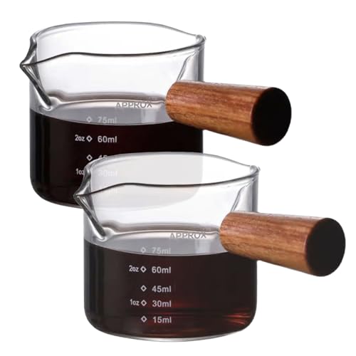 2 Pack Espresso Shot Glass With Wooden Handle, Accessories with