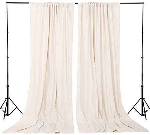 10ftx8ft Backdrop Curtains Polyester Backdrop Curtain Ivory Backdrop Drapes for Cloth Ceremony Wedding Backdrop Fabric 2 Packs 5ftx8ft Outdoor Decoration by LuoluoHouse - Image 5