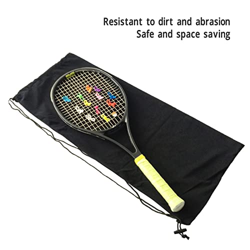 Tennis Racket Storage Bag, Drawstring Design Tennis Racquet Bag Large Capacity Black Portable for Gym - Image 2