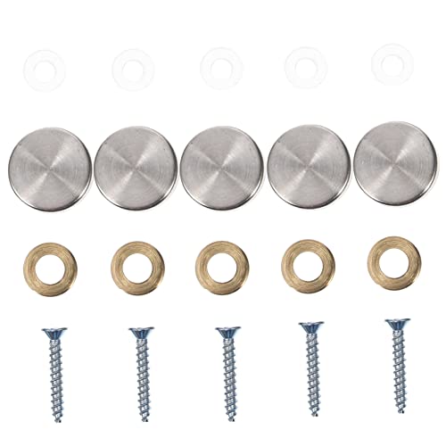 FUNOMOCYA Mirror Screws Decorative Caps Stainless Screws 5 Sets of Advertising Nails Glass Mirror Nail Sign Nail Frame Glass Nail Decorative Screw Caps