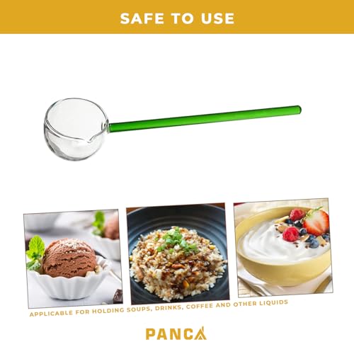 Image of PANCA Glass Stirring Spoon, Heat Resistant Crystal Clear Borosilicate, Multipurpose (Set of 1, 26cm)