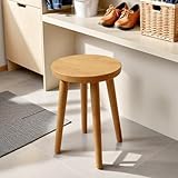 Pinyunxuan スツール/椅子/ドレッサーチェア/ダイニングチェア/ミニ円形サイドテーブル、円形 木製 天然木材の設置が簡単で、寝室、リビング、キッチン、レストランに適しており、サイズ30×30×43 cm 荷重100 kg 原木色